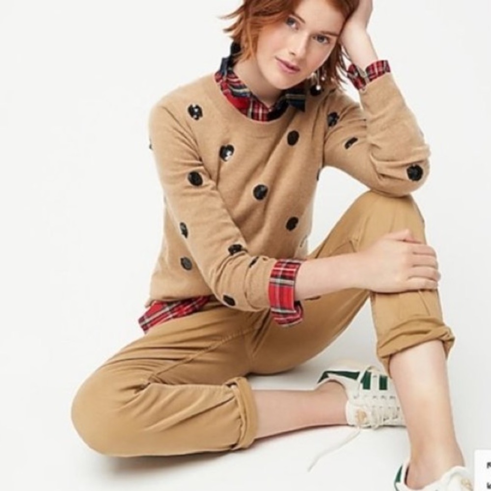 J Crew Everyday Sequin Polka Dot Sweater XL NWT